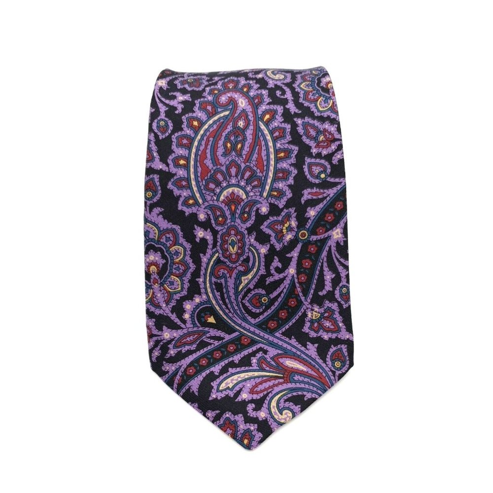 All Silk Brand Mens Tie Narrow 3" Width Vintage Purple Business Shirt Accessory